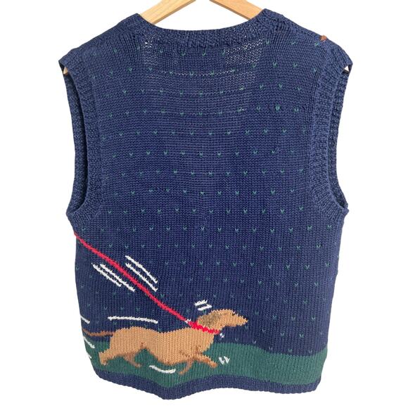 Signatures By Northern Isles Knitted By Hand Pets Size Large Vest Navy - Picture 2 of 6